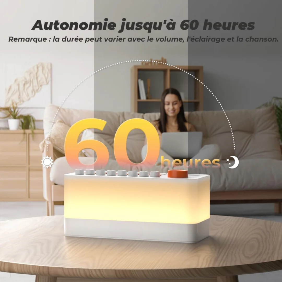 🌙 Veilleuse de Nuit Relaxante avec Sons Apaisants & Bluetooth