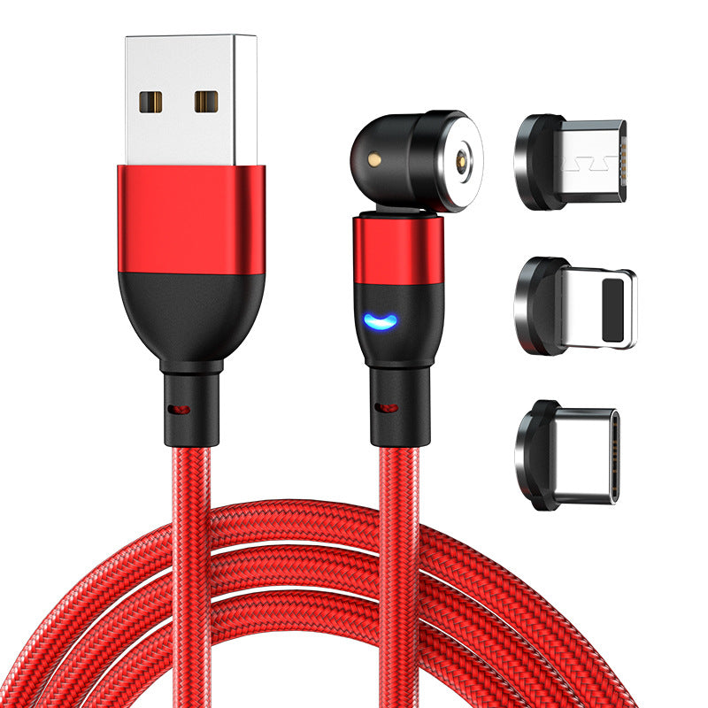 cable de charge magnétique rotatif rouge